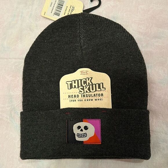 Beanie Blue Q Knit Head Insulator Skull Gray Unisex COPY - Picture 1 of 7